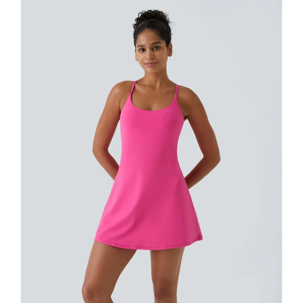 Halara SoftlyZero Plush Backless Active Dress Easy Peezy Pink 2X NWT - Picture 2 of 16